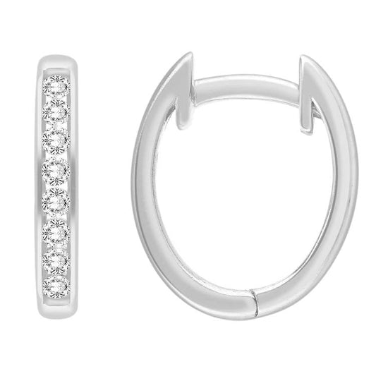 0.50ct Diamond Huggie Earrings in 9ct White Gold