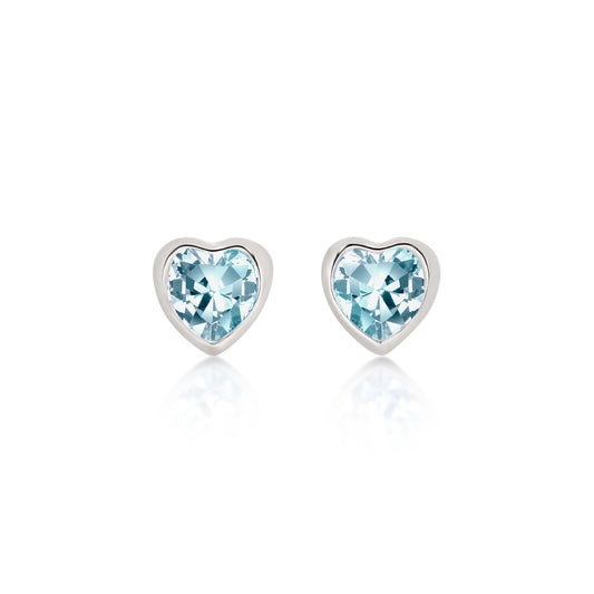 Silver MARCH Birthstone Studs
