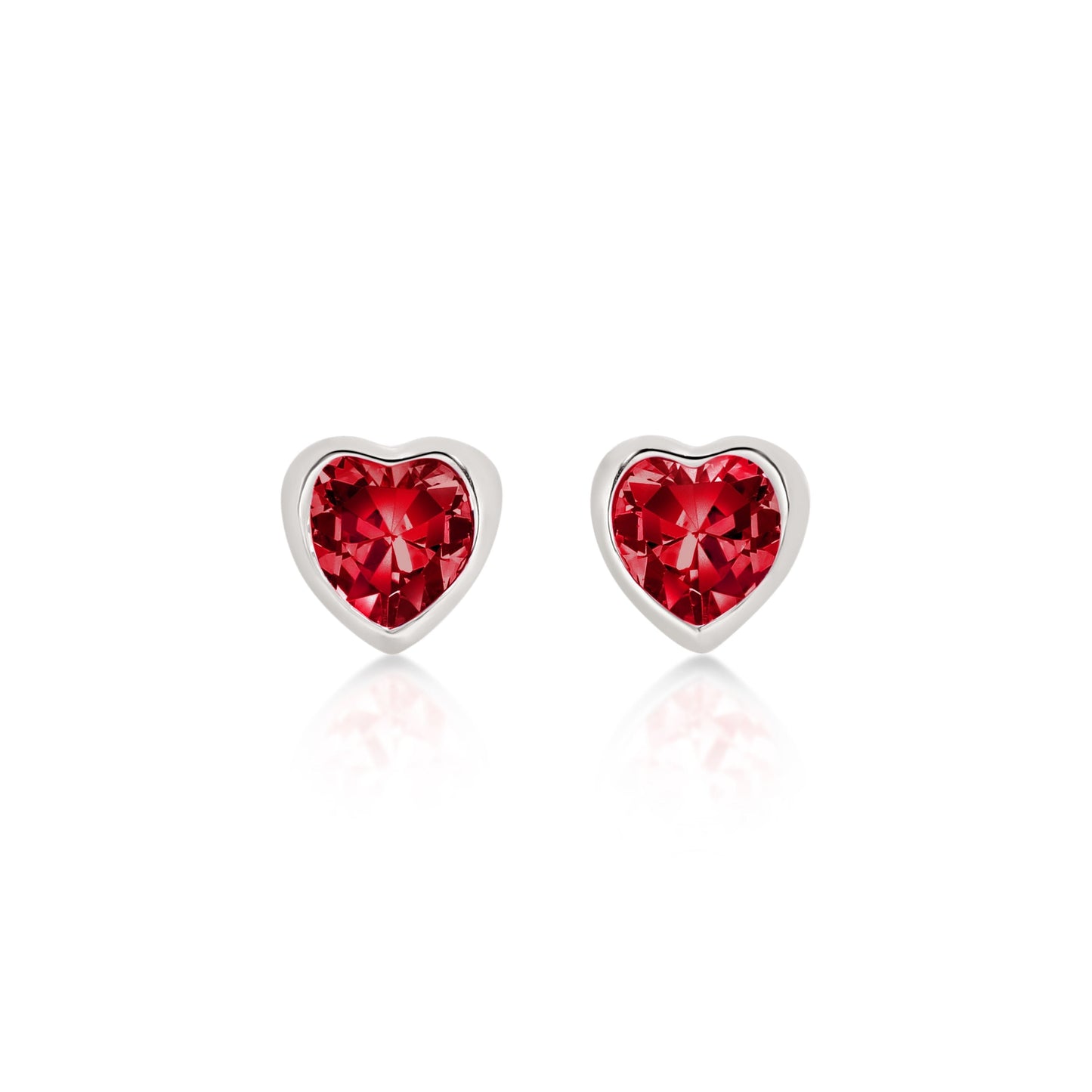 Silver JULY Birthstone Studs