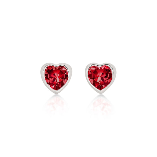 Silver JULY Birthstone Studs