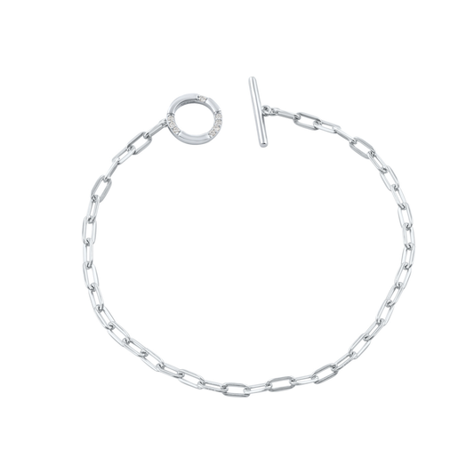 Georgini Alchemy Paperclip Fob Bracelet Silver