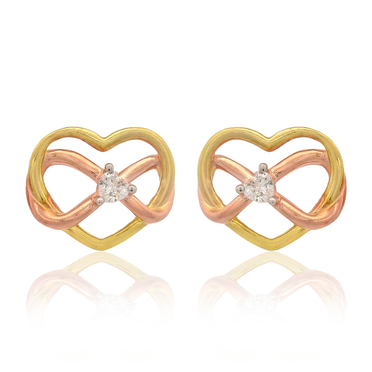 Georgini Forever Hearts Club Love On Loop Earrings Gold & Rose Gold