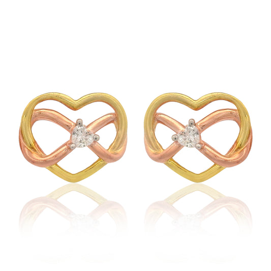 Georgini Forever Hearts Club Love On Loop Earrings Gold & Rose Gold