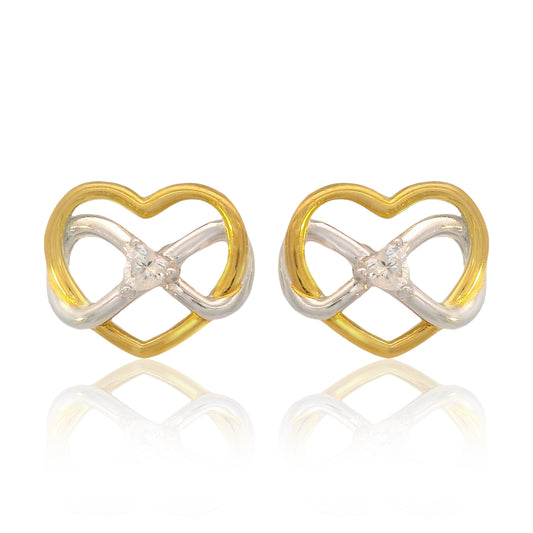 Georgini Forever Hearts Club Love On Loop Earrings Gold & Silver