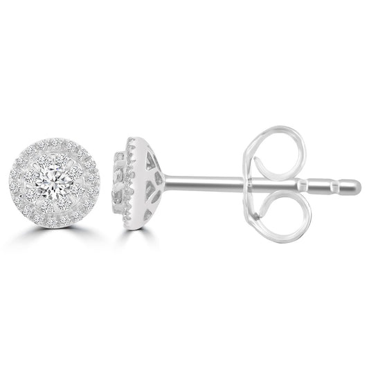 Stud Earrings with 0.25ct Diamonds in 9ct White Gold