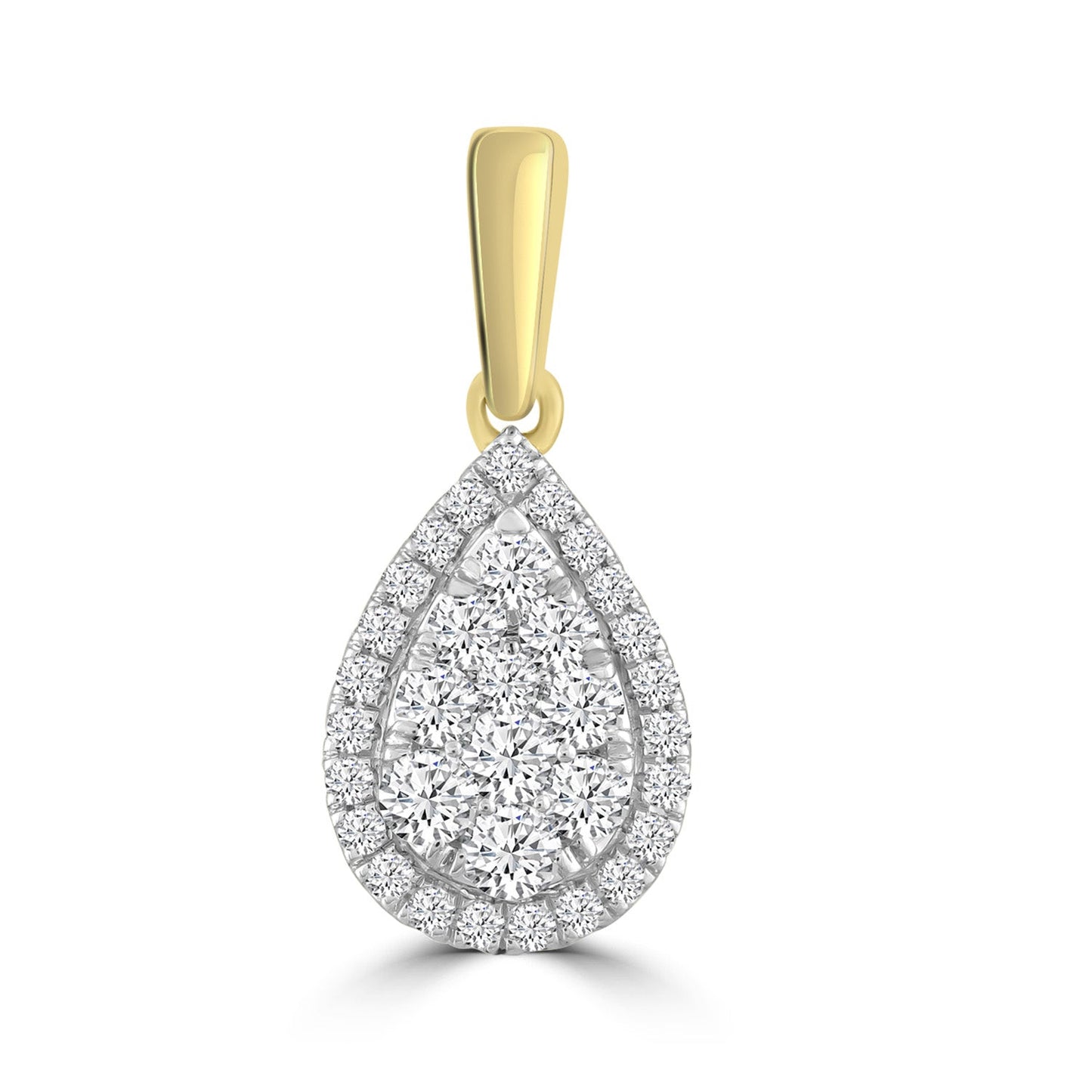 Pear Pendant with 0.25ct Diamond in 9ct Yellow Gold