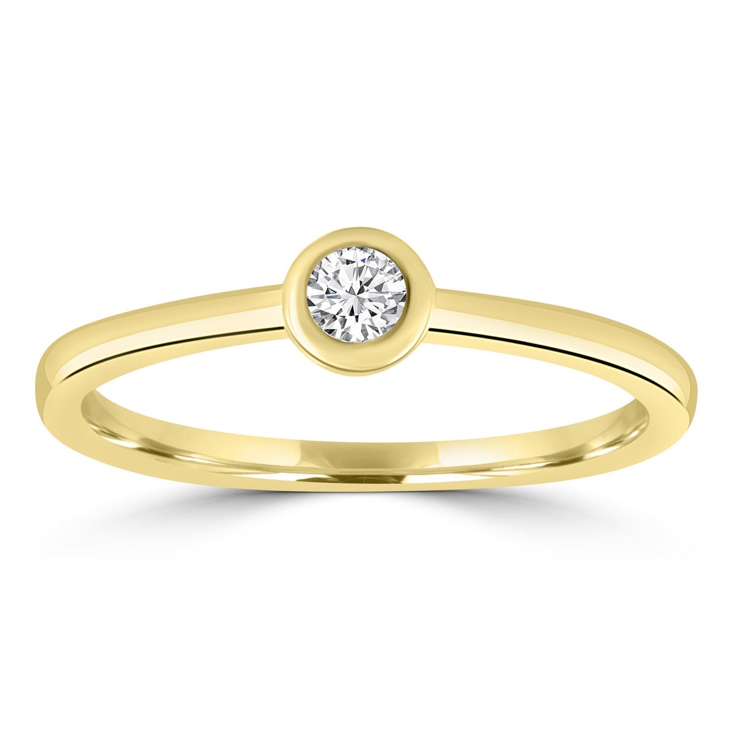 Solitaire Ring with 0.10ct Diamond in 9ct Yellow Gold