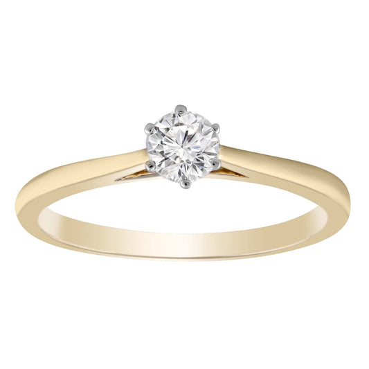 Solitaire Ring with 0.25ct Diamond in 9ct Yellow Gold