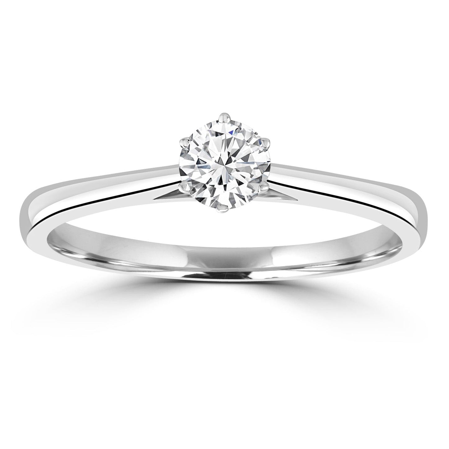 Solitaire Ring with 0.33ct Diamonds in 9ct White Gold
