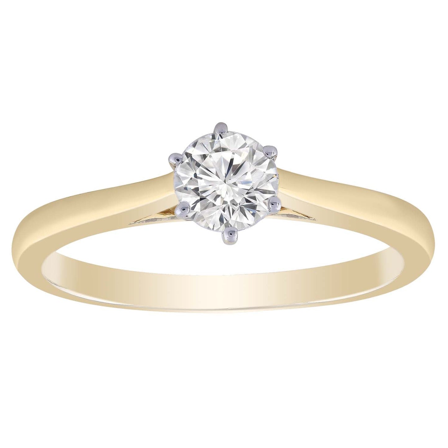 Solitaire Ring in 0.50ct Diamond with 9ct Yellow Gold
