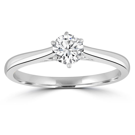 Solitaire Ring with 0.70ct Diamonds in 9ct White Gold