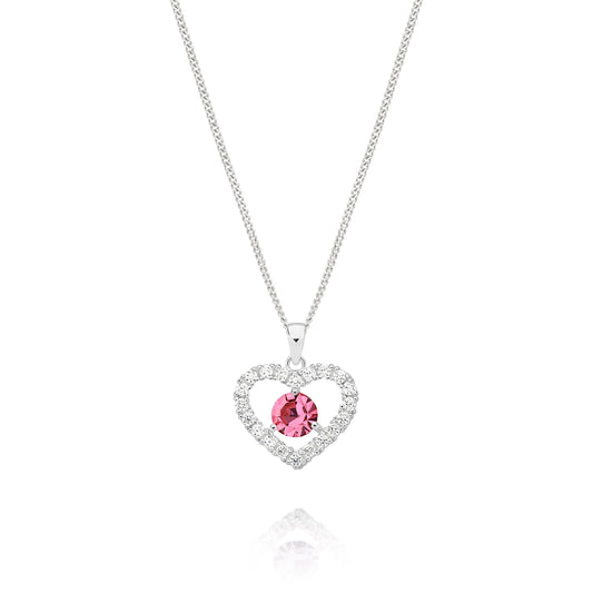 Silver OCTOBER Birthstone Pendant