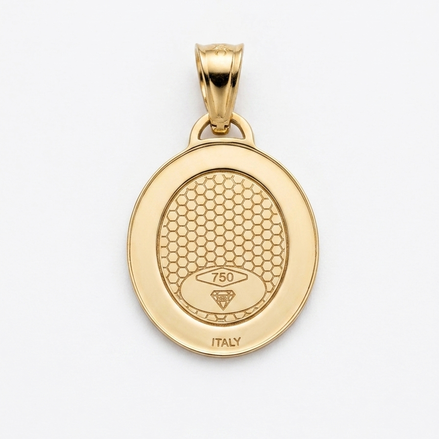 18ct Yellow Gold Mary Religious Medal