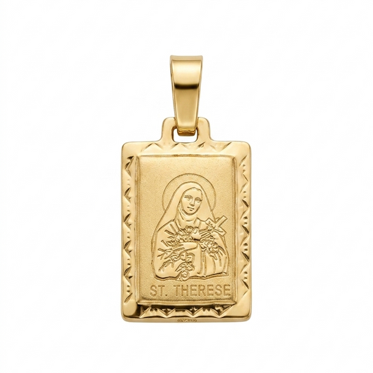 18ct Yellow Gold St Thérèse Medal
