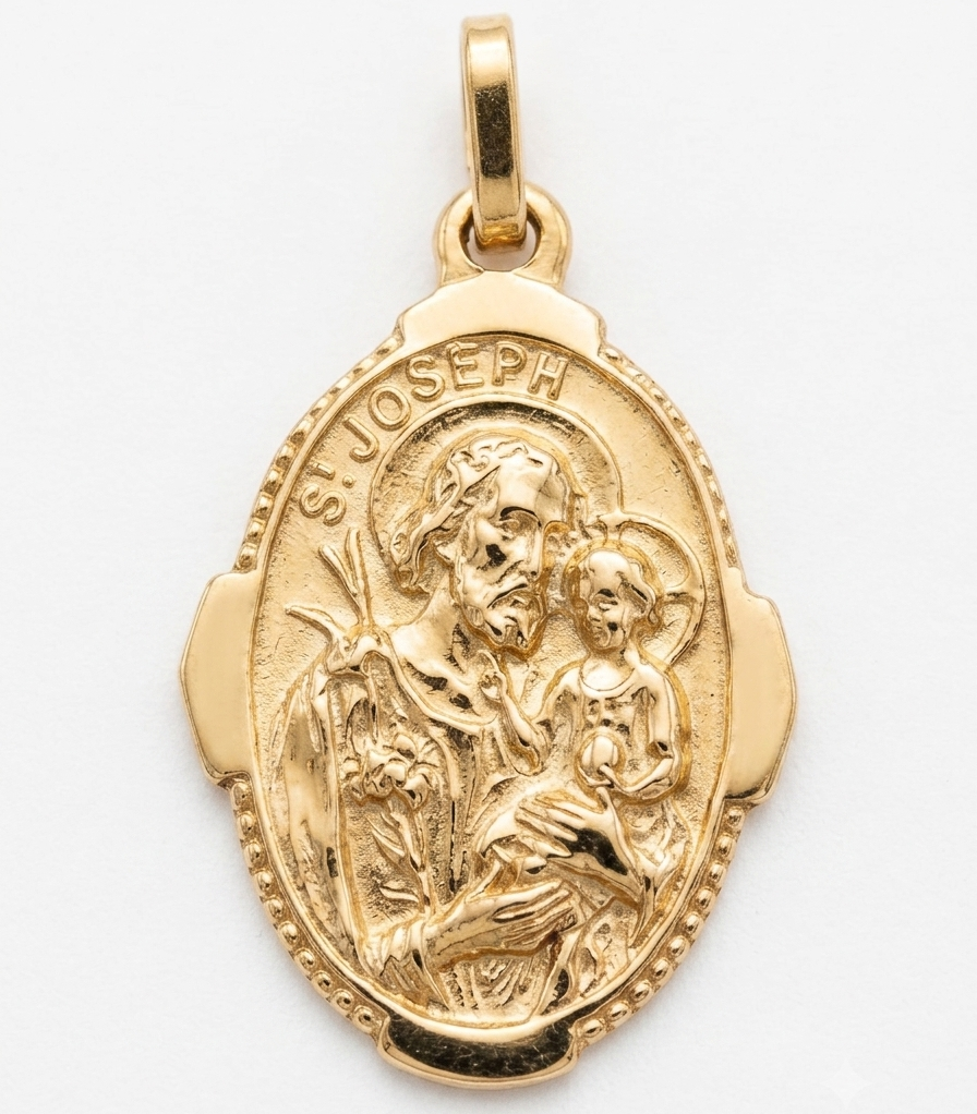 9ct Yellow Gold St Joseph Medal