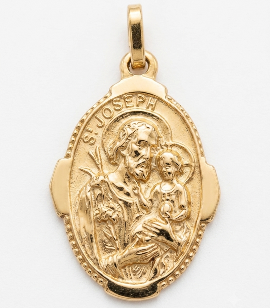 9ct Yellow Gold St Joseph Medal