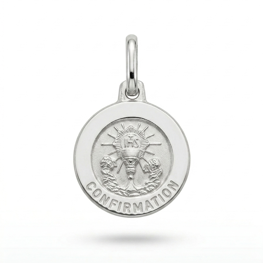 18ct White Gold Confirmation Medal