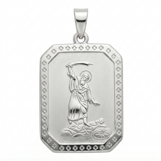 18ct White Gold St Elias Medal