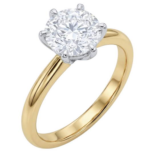 18ct Two-Tone Gold Solitaire Engagement Ring