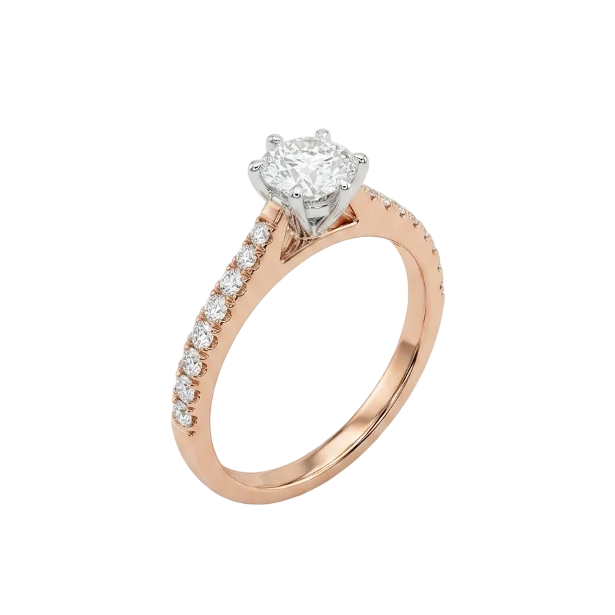 18ct Two-Tone Gold Diamond Engagement Ring