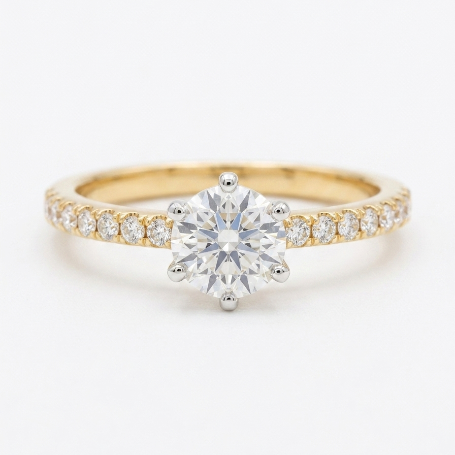 18ct Two-Tone Diamond Engagement Ring