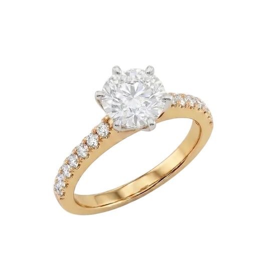 18ct Two-Tone Natural Diamond Engagement Ring