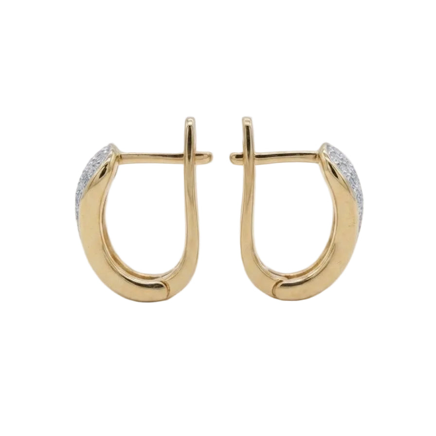14ct Two-Tone Gold Diamond Earrings