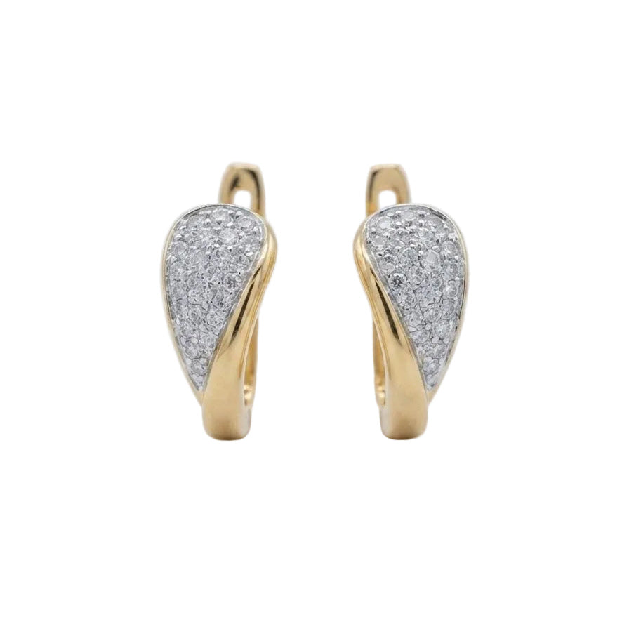 14ct Two-Tone Gold Diamond Earrings