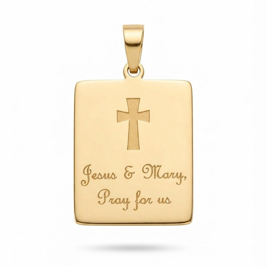 9ct Yellow Gold Jesus & Mary Pendant