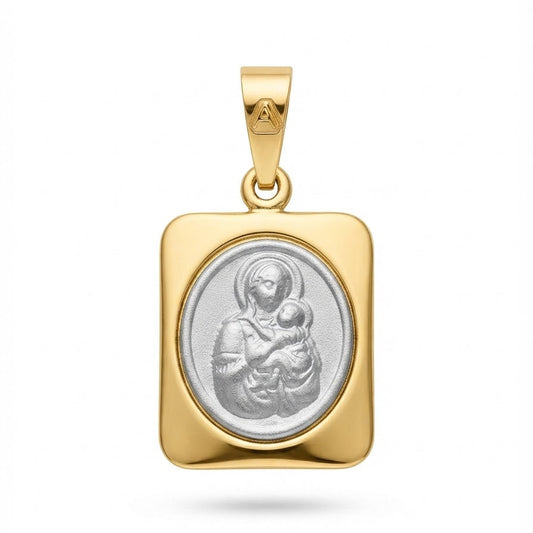 9ct 2-Tone Gold Mary & Jesus Pendant