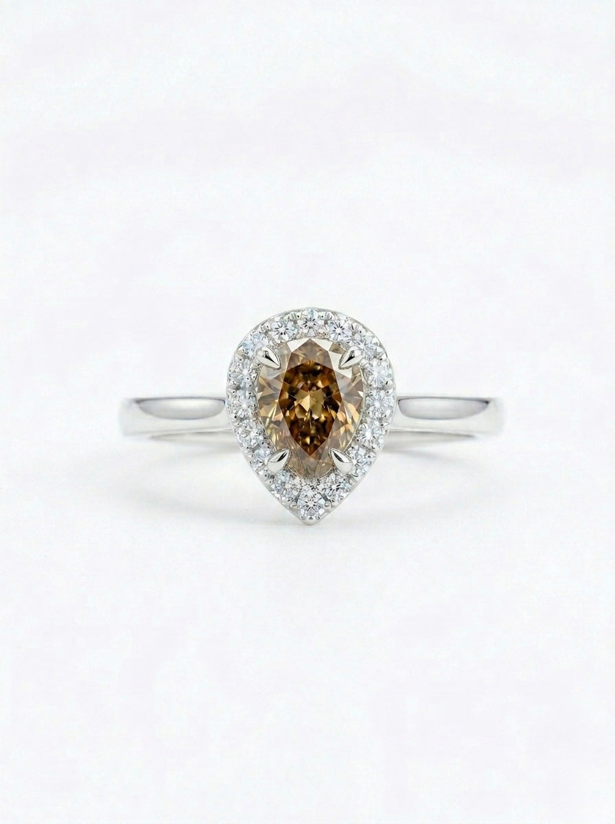Luna Pear Chocolate Diamond Ring