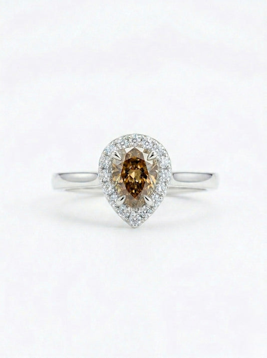 Luna Pear Chocolate Diamond Ring