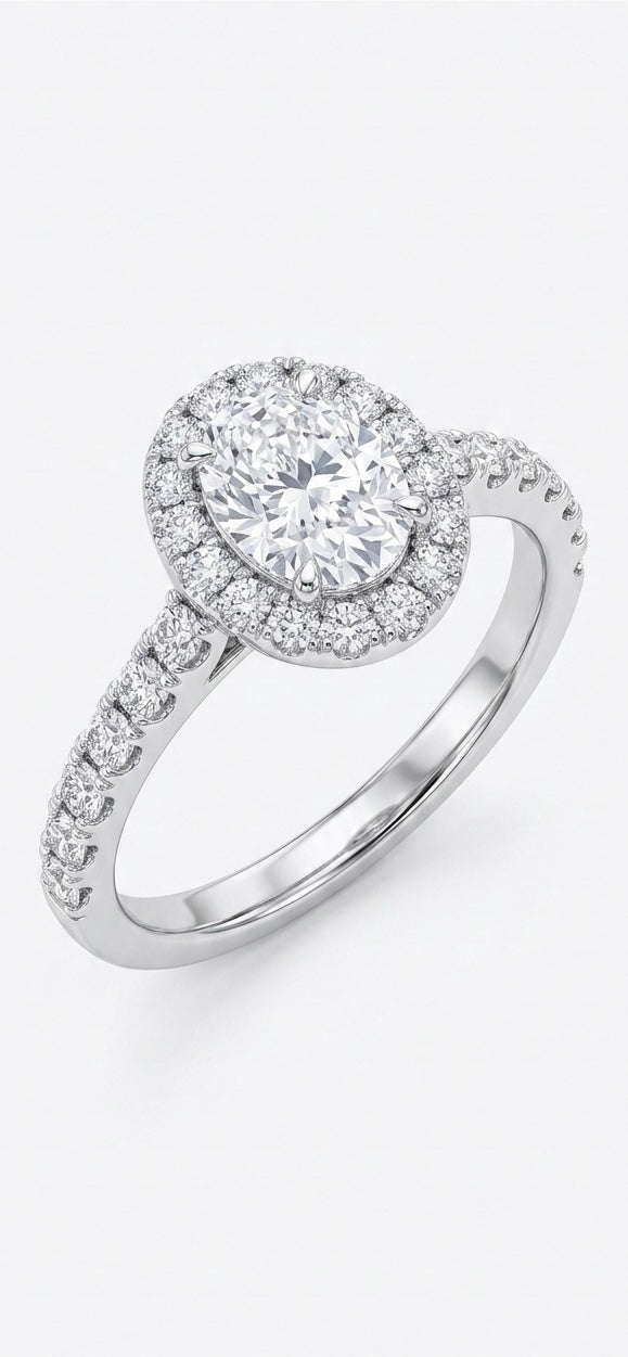 Aurora Oval Diamond Ring