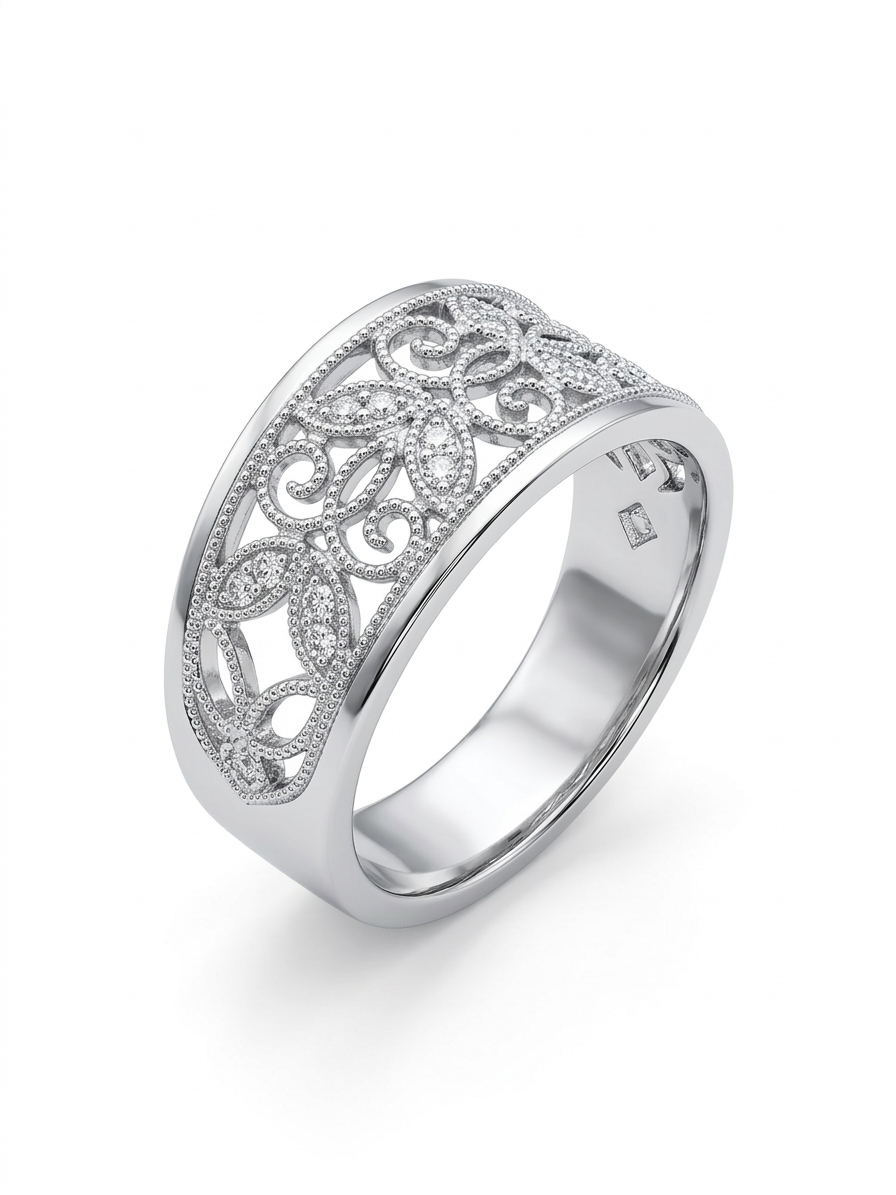 Fancy Swirl Diamond Ring