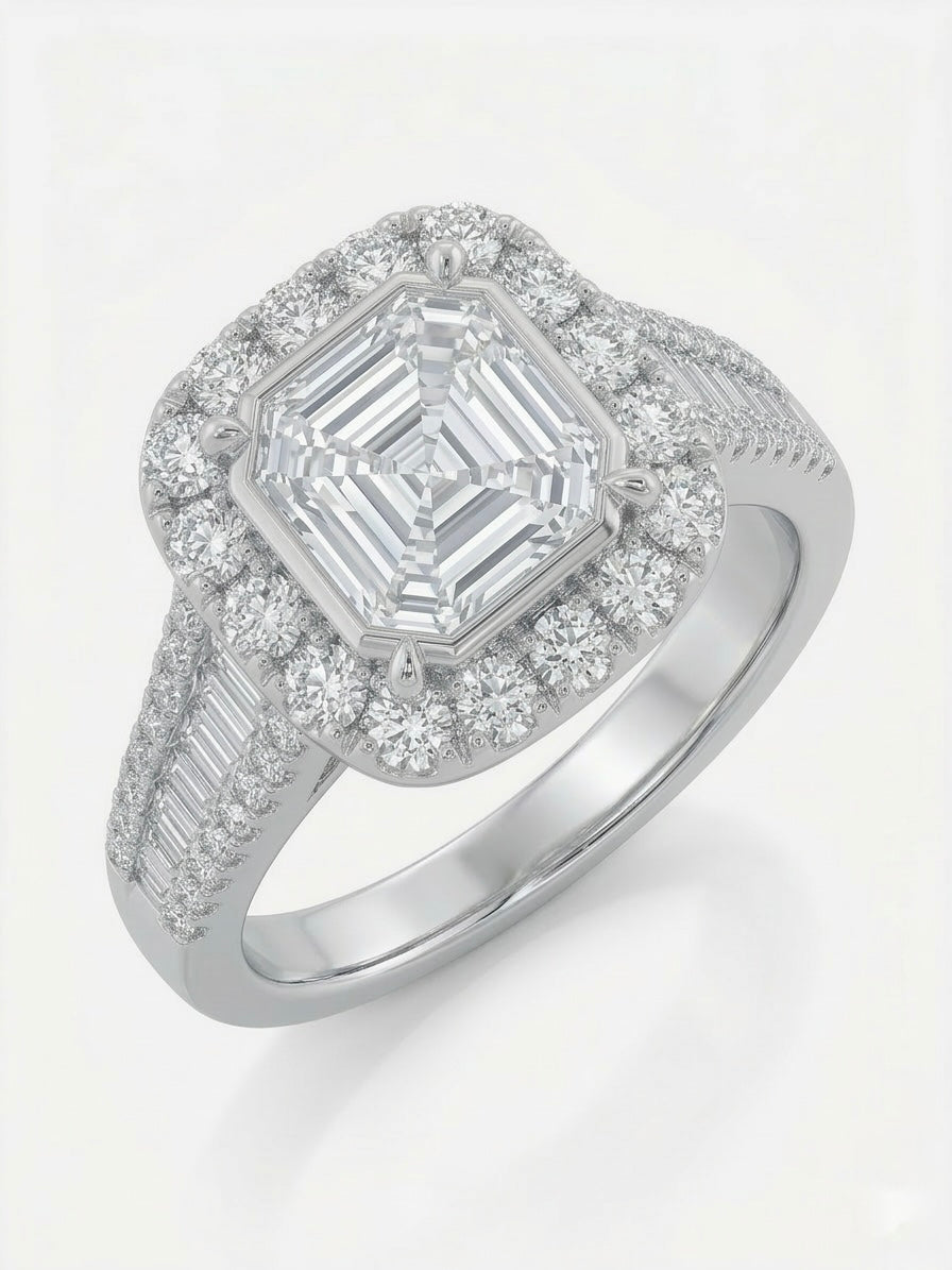 Cushion Illusion Diamond Ring