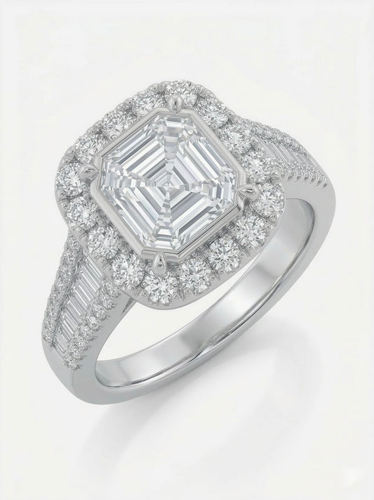 Cushion Illusion Diamond Ring