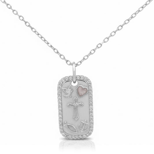 Georgini Forever Hearts Club Faith Hope Love Pendant Silver