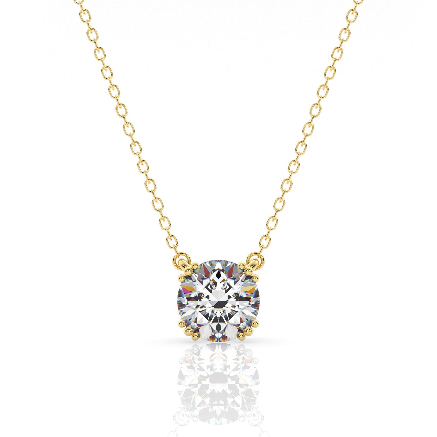 Georgini Elegant Essentials 6.5mm Round Hidden Halo Pendant Gold