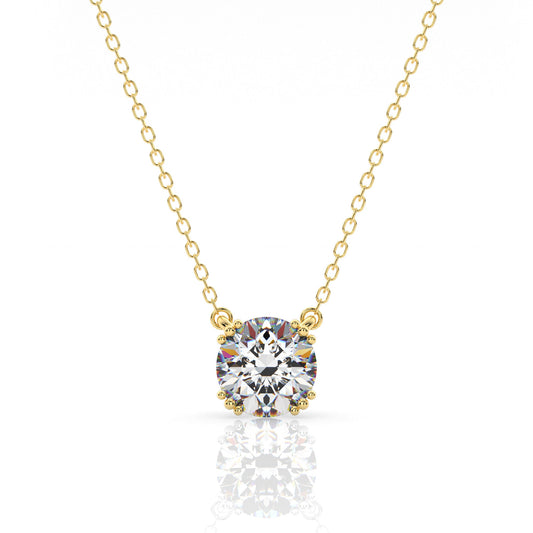 Georgini Elegant Essentials 6.5mm Round Hidden Halo Pendant Gold