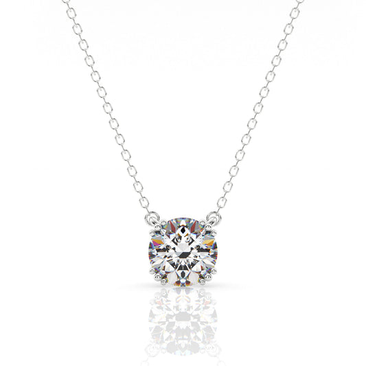 Georgini Elegant Essentials 6.5mm Round Hidden Halo Pendant Silver