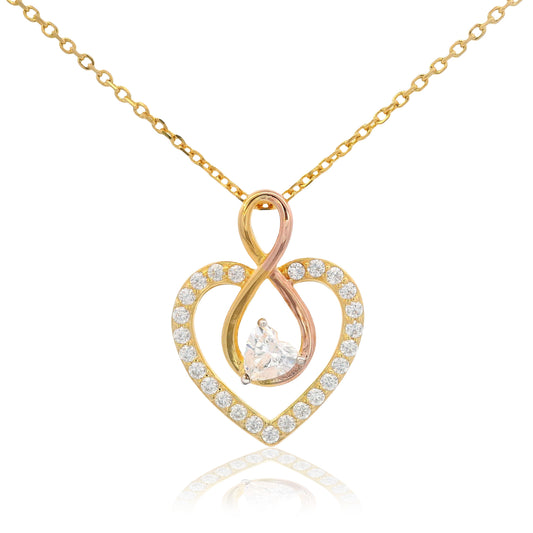 Georgini Forever Hearts Club Forever Entwined Necklace Gold & Rose Gold