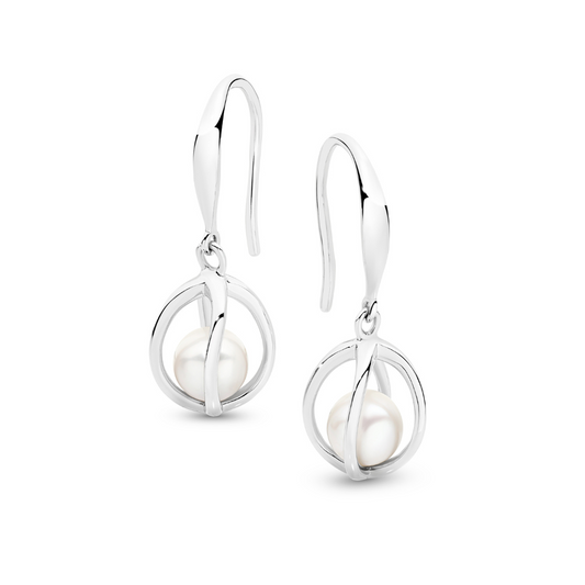 Sterling Silver Laine Pearl Drop Earrings