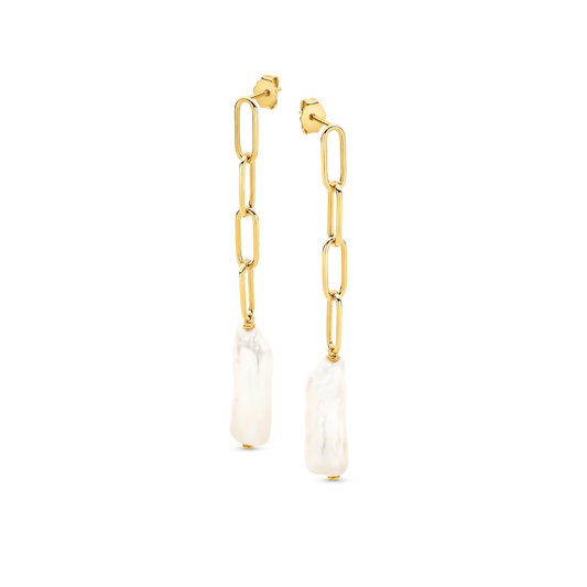 18ct Yellow Gold Plated Anna Pearl Earrings