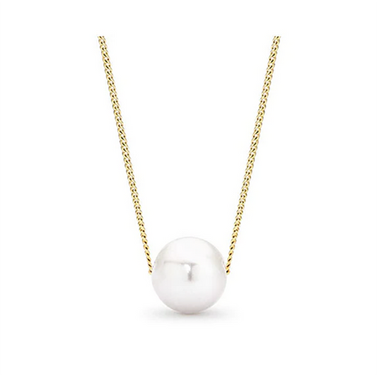 9ct Yellow Gold Amelia Chain Pearl Necklace