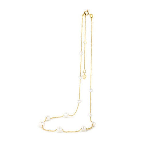 9ct Yellow Gold Ethereal Pearl Necklace