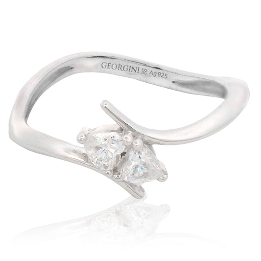 Georgini Forever Hearts Club Heart To Heart Ring Silver