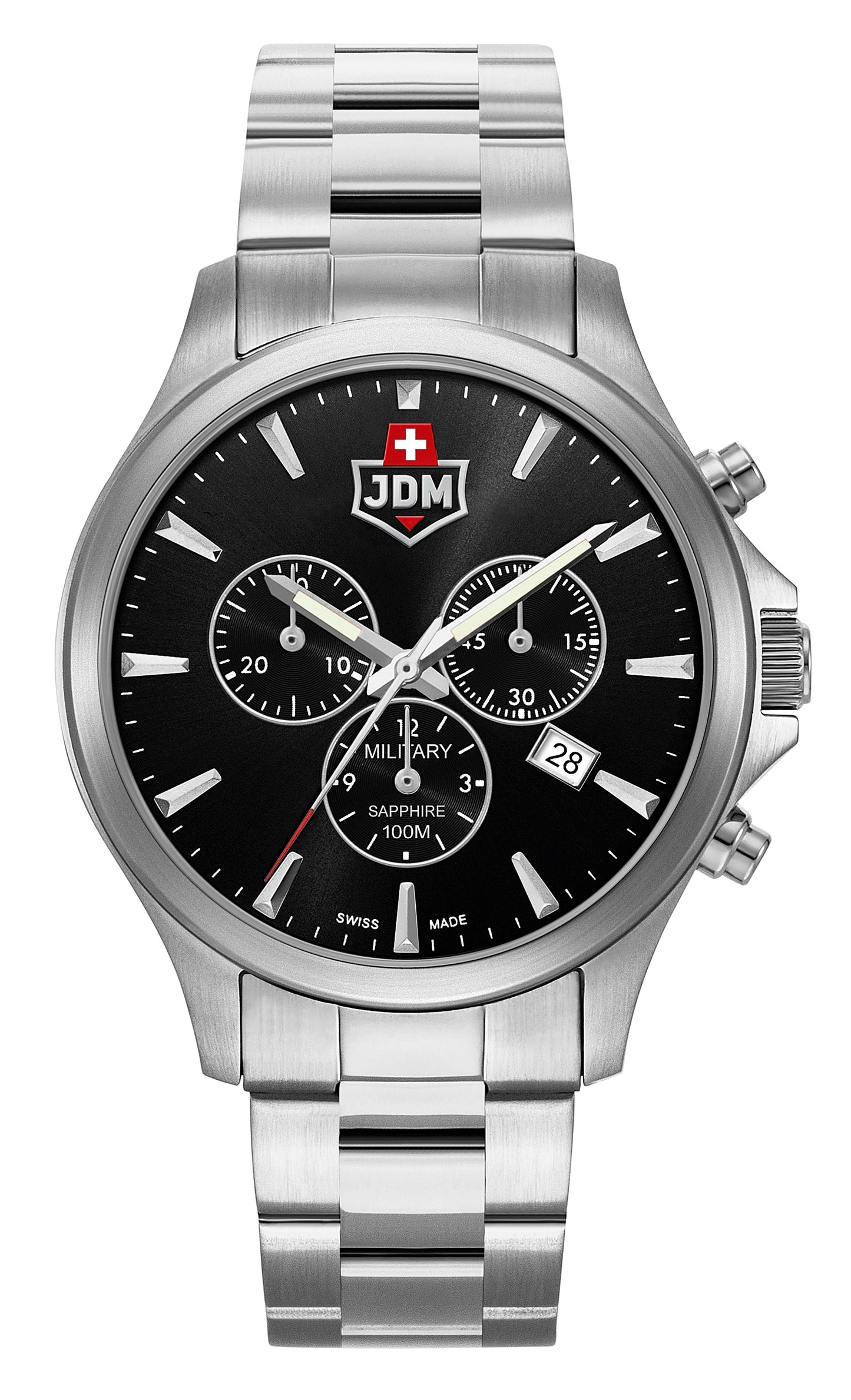 Jacques du Manoir Military Alpha Chrono Silver Watch