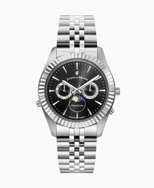 Jacques du Manoir Inspiration Moonphase Black/Silver
