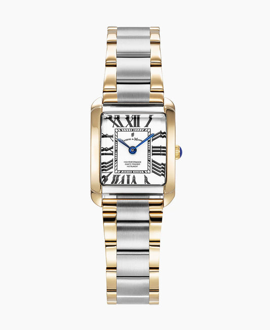 Jacques Du Manoir Emily 22x19mm Two-hands Two-tone White dial Stainless steel swiss watch