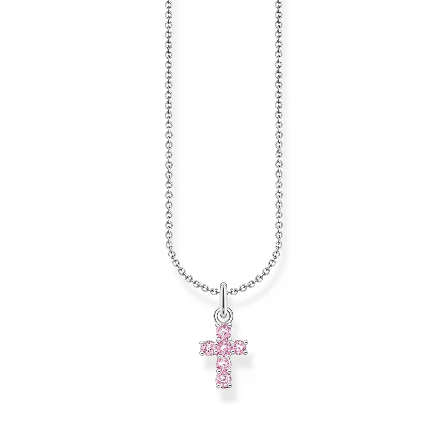 THOMAS SABO Necklace with cross pendant with pink zirconia